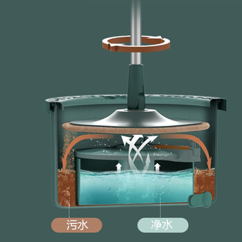 庄太太 雅绿方型款2个拖布 净污水分离旋转礼品套装拖把ZTT-9019