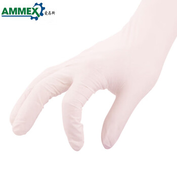 爱马斯（Ammex） TLFCSIP 灭菌 一次性手套 橡胶 无粉 100双装 M码