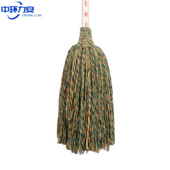 中环力安【加大圆头木杆桔色】木杆墩布棉线拧水拖把毛巾布条老式拖布保洁