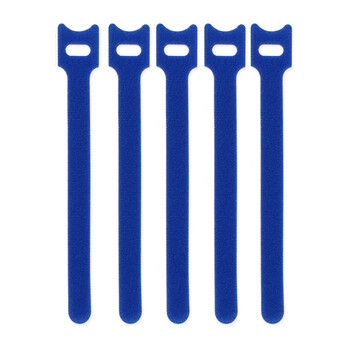 飞尔（FLYER）猫头型魔术贴扎带 T形背靠背数据线收纳带 印字魔术贴【蓝色T型 12x200mm】200条装