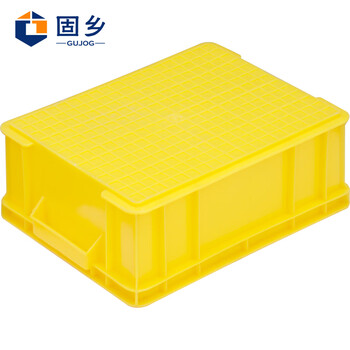 固乡加厚塑料物流周转箱 零件箱 物料箱 分类工具箱 储物收纳箱 搬家整理箱 黄色QL-ZZX-YA3箱 340*265*130MM