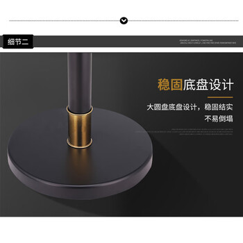 贝傅特 礼宾杆 不锈钢一米线酒店银行隔离栏护栏黑金钛金色迎宾礼宾柱  绒布挂绳