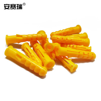 安赛瑞 塑料膨胀管 小黄鱼塑料膨胀塞锚栓 膨胀螺丝螺栓 黄色 M8×40mm 500个装 24368