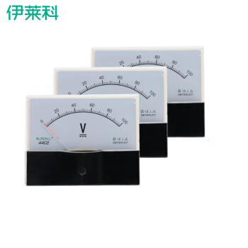 伊莱科(ELECALL)指针式直流电压表44C2 伏特表 机械表头1~600V 电表 需定制 白色 44C2/450V 7 