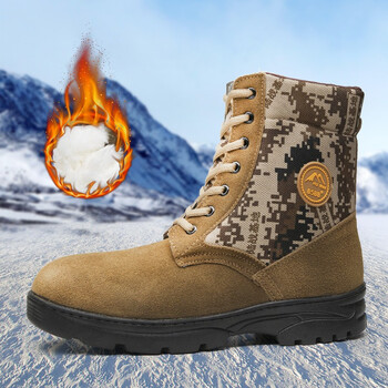 星工（XINGGONG）防寒靴 反绒牛皮鞋面内里羊毛鞋户外雪地保暖大头棉鞋A款 43码