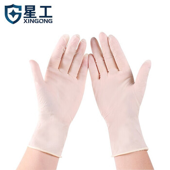 星工（XINGGONG）一次性手套乳胶耐油耐用加厚厨房家务洗碗防护乳胶手套1000只/10盒L