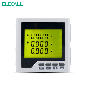 伊莱科(ELECALL)数显三相交流电压表ELE-3AV63/6Y高精度液晶交流电压表 灰色 ELE-3AV6Y AC450V