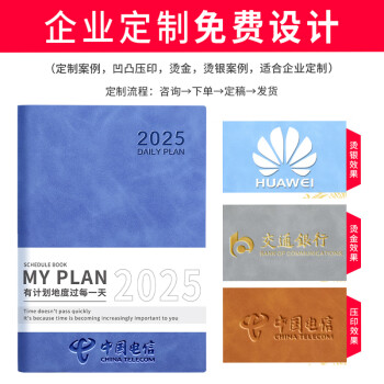 嘉然恒 日程本2025蛇年每日计划本一天一页B5带日期笔记本本子高颜值效率手册日历式记事本可定制 效率款灰色