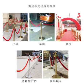 鼎红 酒店礼宾杆不锈钢迎宾柱警戒隔离线带柱排队护栏围栏烤漆黑