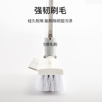    庄太太 白色22.5cm 长柄地刷厕所洗瓷砖地板刷缝隙清洁刷