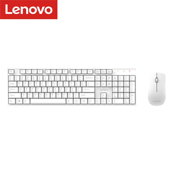 联想（Lenovo）无线键盘鼠标套装 无线键鼠套装 办公鼠标键盘套装 MK23白色 电脑键盘笔记本键盘 