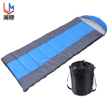 澜穆 成人睡袋户外秋冬可拼接加厚保暖睡袋 1.3公斤兰灰