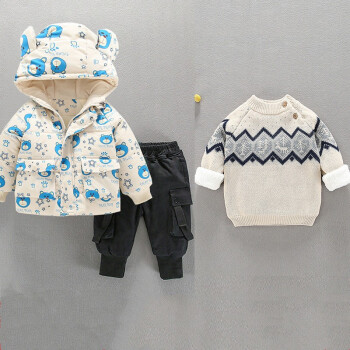 洛留云男童棉衣冬季儿童装加厚棉袄外套新款一岁半男宝宝冬装2婴幼儿