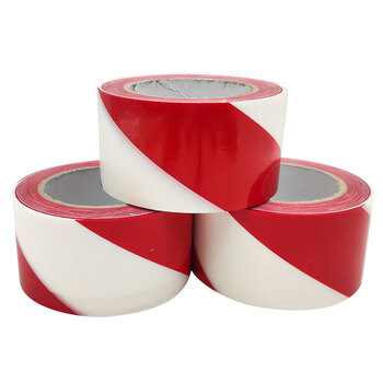 飞尔（FLYER）PVC警示胶带 斑马线车间地面标识 彩色标识划线地板胶带【白红 100mm×33m】2卷起批