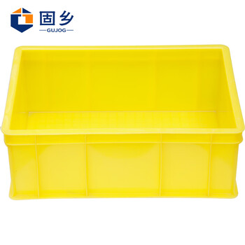 固乡周转箱塑料长方形中转物流箱养鱼养龟箱汽配EU欧标周转筐塑胶加厚黄色A5#箱480*355*170MM