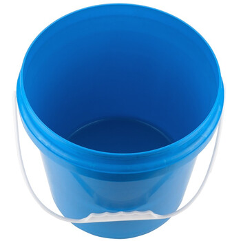 冰禹 BY-7519 塑料圆形桶 小桶水桶密封桶 涂料桶乳胶漆包装桶带提手 10L蓝色
