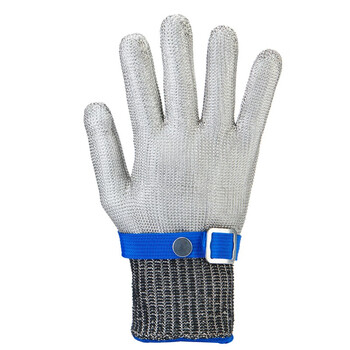 星工（XINGGONG）防割手套 不锈钢丝5级防刀刃切割防咬耐磨劳保手套短款 蓝色1只