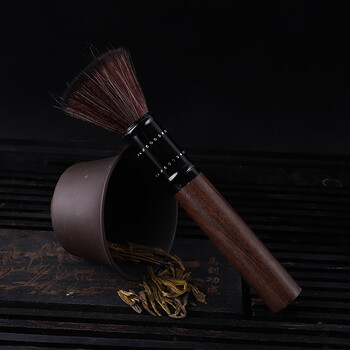 兰诗 WYQ0149 圆头毛刷茶刷扫水刷子笔刷茶具配件清洁刷 黑檀款毛刷