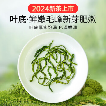 贡苑绿茶高山毛峰150g 2024新茶明前春茶实惠散装毛尖黄山茶叶自己喝
