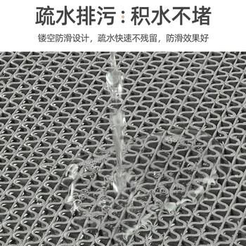 谐晟 PVC镂空防滑垫 厨房洗手间厕所塑料垫地垫 厚4.5mm 0.9米宽1米长 灰色