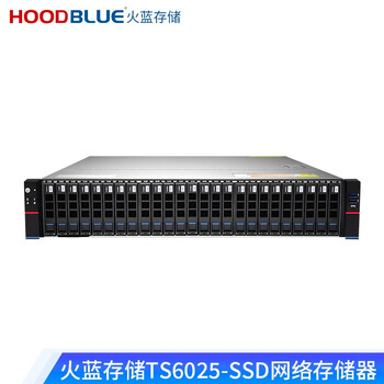 火蓝存储（hoodblue）TS6025存储服务器NAS网络存储器25盘全闪ssd备份磁盘阵列 TS6025-FC-48TB