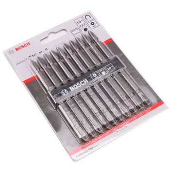 博世（BOSCH）双头十字批头起子头电动螺丝刀批头 风批嘴带磁性螺丝批头PH2/110mm 银色（10支装）