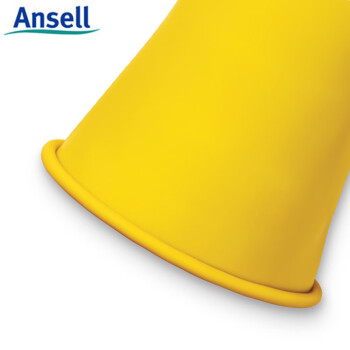 ANSELL安思尔 51-284 乳胶绝缘手套 卷边袖口 电工电路检修 黄色 9码 1双