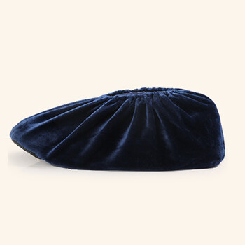 大杨063绒布鞋套 10双 加厚防滑防尘可洗机房无尘车间室内玻璃桥防护脚套 深蓝色 定制