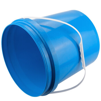 冰禹 BY-7519 塑料圆形桶 小桶水桶密封桶 涂料桶乳胶漆包装桶带提手 10L蓝色