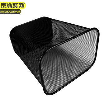  京洲实邦 椭圆中号 铁艺镂空黑色铁丝网无盖垃圾桶JZSB-1107