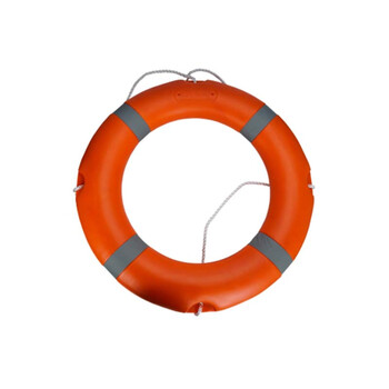 元汗235成人救生圈带抓绳反光 2.5KG 专业救生浮圈实心加厚塑料圈内河公海救生用 定制
