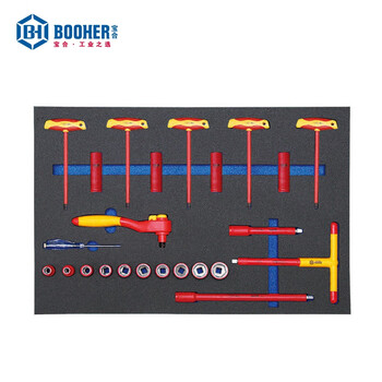 宝合(BOOHER)24件10mm系列VDE绝缘套筒及T柄扳手工具组套 0200617 