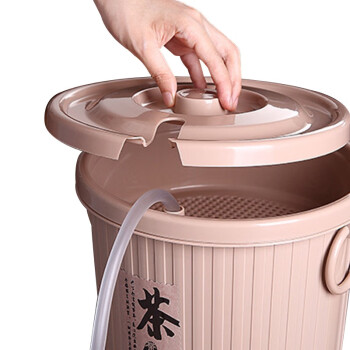 蓓尔蓝 FW1380 茶渣桶 办公室过滤桶塑料茶水桶 废茶滤茶桶 圆形咖啡色大号