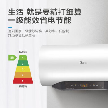 美的（Midea）50升变频速热APP操控数显大屏电热水器 一级能效 F50-22DE5(HEY) 【标准安装】企业专享