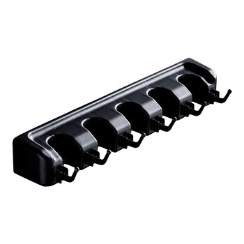 金诗洛 K210 壁挂式拖把架 扫把地拖挂钩卡座卫生间收纳置物架卫浴挂件 T3全黑打孔安装