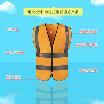 飞尔（FLYER）反光背心 安全警示交通环卫施工反光衣 拉链式反光马甲【土黄色 2XL码】