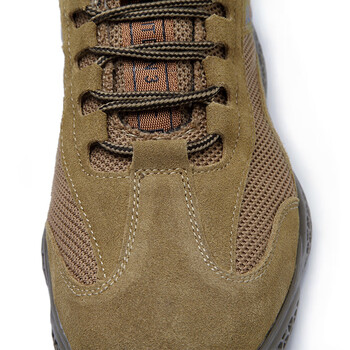 老管家 劳保鞋男钢包头防砸防刺穿舒适透气反绒皮休闲减震耐磨实心底安全工作鞋 265 棕色 43