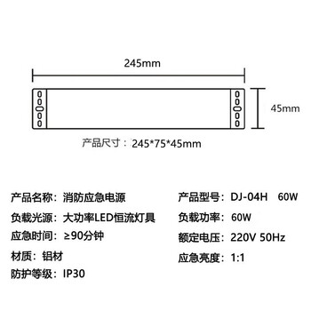 东君 大功率LED灯应急电源 12.8V 适配60W以内所有LED灯具 DJ-04H