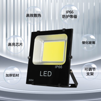 龙代（longdai）LED投光灯户外防水泛光灯 高亮COB款 220V 50W 白光