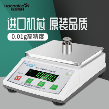 花潮高科（Hochoice）电子台秤电子天平精准电子秤天平秤 高精度 方盘1000g/0.01g 配500g砝码 HTP312 600776