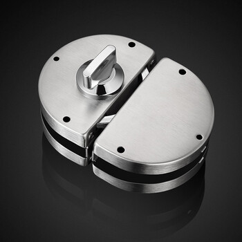 iGear 玻璃门锁 双门双开免开孔304不锈钢对开防盗玻璃门锁JB-022D