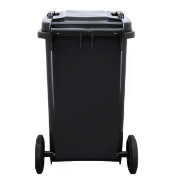 海斯迪克 240L户外大垃圾桶大号 挂车带轮 户外环卫酒店厨房垃圾分类加厚大容量塑料室外物业 黑色干垃圾 HK-363