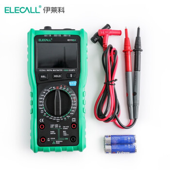 伊莱科(ELECALL)数显万用表数字背光防烧数字万用表高精度多功能电表万能表 绿色 EM51（环境温湿度检测）