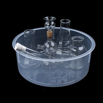 冰禹 BY-3146 实验室塑料水槽 透明塑料水槽 化学实验器材器皿耗材  教学仪器教具实验用 圆形水槽/直径20cm