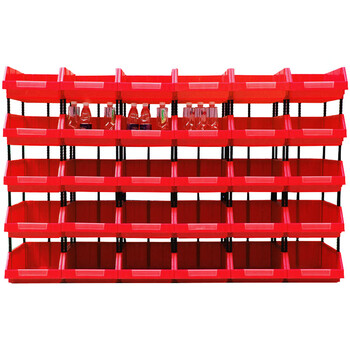 海斯迪克 组合式零件盒 塑料元件物料盒货架螺丝盒 HC5红330*205*140mm