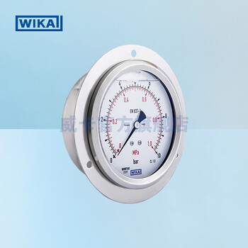 威卡（WIKA）213.53.100 黄铜波登管压力表 轴向前带边