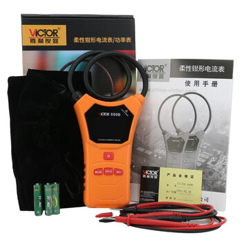 胜利仪器（VICTOR）柔性线圈大电流漏电流钳表电流表钳形数字万用表泄漏电流钳形表 VC690B 标配现货