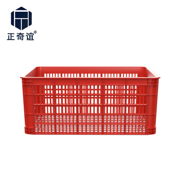 正奇谊 加厚大号塑料周转筐 长方形工厂用胶框运输快递筐 红色575-250筐外610*420*260mm