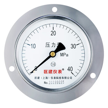 匡建仪表（CONJANT）Y-100ZT 轴向带边压力表0-40mpa 水压气压液压表M20*1.5螺纹