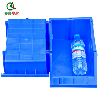 齐鲁安然 五金配件多格分类零件盒组合式物料元件塑料收纳盒螺丝工具箱【斜口蓝色 X4】